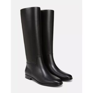 New Vince Margaret Leather Riding Boots Black Wide Calf Sz 7.5